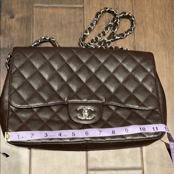 Chanel Caviar Jumbo flap brown bag 100% authentic - Picture 9 of 13